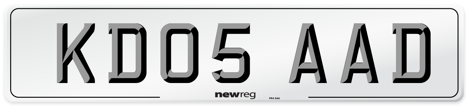 KD05 AAD Number Plate from New Reg